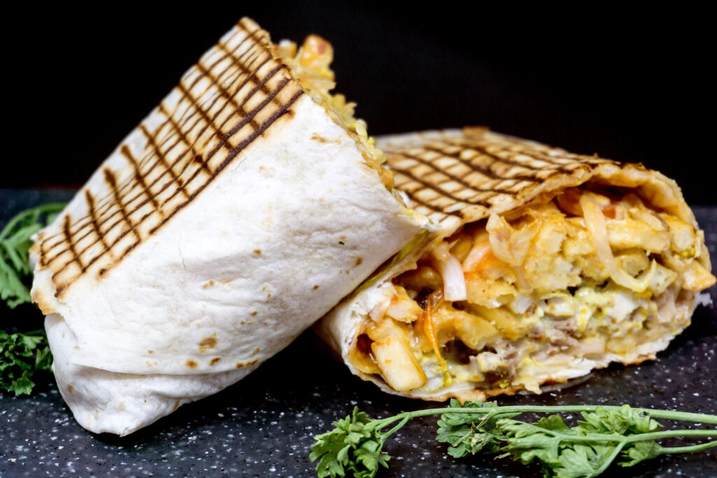 beef tacos served with golden French fries